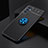 Funda Silicona Carcasa Ultrafina Goma con Magnetico Anillo de dedo Soporte JM2 para Samsung Galaxy M52 5G Azul y Negro