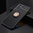 Funda Silicona Carcasa Ultrafina Goma con Magnetico Anillo de dedo Soporte JM2 para Samsung Galaxy M52 5G Oro y Negro