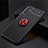 Funda Silicona Carcasa Ultrafina Goma con Magnetico Anillo de dedo Soporte JM2 para Samsung Galaxy M52 5G Rojo y Negro
