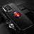Funda Silicona Carcasa Ultrafina Goma con Magnetico Anillo de dedo Soporte JM3 para Oppo Find X3 Pro 5G Rojo y Negro
