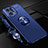 Funda Silicona Carcasa Ultrafina Goma con Magnetico Anillo de dedo Soporte JM3 para Oppo Find X5 Pro 5G Azul