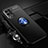 Funda Silicona Carcasa Ultrafina Goma con Magnetico Anillo de dedo Soporte JM3 para Oppo K9X 5G Azul y Negro