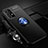 Funda Silicona Carcasa Ultrafina Goma con Magnetico Anillo de dedo Soporte JM3 para Samsung Galaxy A52 5G Azul y Negro
