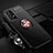 Funda Silicona Carcasa Ultrafina Goma con Magnetico Anillo de dedo Soporte JM3 para Samsung Galaxy A52 5G Rojo