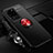 Funda Silicona Carcasa Ultrafina Goma con Magnetico Anillo de dedo Soporte JM3 para Samsung Galaxy S20 Ultra 5G Rojo y Negro
