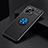 Funda Silicona Carcasa Ultrafina Goma con Magnetico Anillo de dedo Soporte K01 para Xiaomi Mi 11 5G Azul y Negro