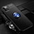 Funda Silicona Carcasa Ultrafina Goma con Magnetico Anillo de dedo Soporte N03 para Apple iPhone 12 Pro Azul y Negro