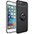 Funda Silicona Carcasa Ultrafina Goma con Magnetico Anillo de dedo Soporte para Apple iPhone 6S Plus Negro