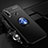 Funda Silicona Carcasa Ultrafina Goma con Magnetico Anillo de dedo Soporte para Huawei Enjoy 10 Plus Azul y Negro