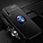 Funda Silicona Carcasa Ultrafina Goma con Magnetico Anillo de dedo Soporte para Huawei Enjoy 10S Azul y Negro