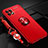 Funda Silicona Carcasa Ultrafina Goma con Magnetico Anillo de dedo Soporte para Huawei Enjoy 20 5G Rojo