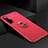 Funda Silicona Carcasa Ultrafina Goma con Magnetico Anillo de dedo Soporte para Huawei Honor 20 Pro Rojo