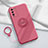 Funda Silicona Carcasa Ultrafina Goma con Magnetico Anillo de dedo Soporte para Huawei Honor 30 Lite 5G Rojo Rosa