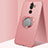 Funda Silicona Carcasa Ultrafina Goma con Magnetico Anillo de dedo Soporte para Nokia 7 Plus Oro Rosa