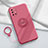 Funda Silicona Carcasa Ultrafina Goma con Magnetico Anillo de dedo Soporte para OnePlus 8T 5G Rojo Rosa