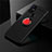 Funda Silicona Carcasa Ultrafina Goma con Magnetico Anillo de dedo Soporte para OnePlus Nord N10 5G Rojo y Negro