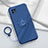 Funda Silicona Carcasa Ultrafina Goma con Magnetico Anillo de dedo Soporte para Oppo A53 5G Azul