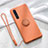 Funda Silicona Carcasa Ultrafina Goma con Magnetico Anillo de dedo Soporte para Oppo F15 Naranja