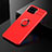 Funda Silicona Carcasa Ultrafina Goma con Magnetico Anillo de dedo Soporte para Oppo F17 Pro Rojo