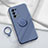 Funda Silicona Carcasa Ultrafina Goma con Magnetico Anillo de dedo Soporte para Oppo Reno6 Pro 5G Gris Lavanda