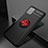 Funda Silicona Carcasa Ultrafina Goma con Magnetico Anillo de dedo Soporte para Samsung Galaxy A31 Rojo y Negro