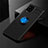 Funda Silicona Carcasa Ultrafina Goma con Magnetico Anillo de dedo Soporte para Samsung Galaxy A42 5G Azul y Negro