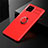 Funda Silicona Carcasa Ultrafina Goma con Magnetico Anillo de dedo Soporte para Samsung Galaxy A42 5G Rojo