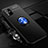Funda Silicona Carcasa Ultrafina Goma con Magnetico Anillo de dedo Soporte para Samsung Galaxy A51 4G Azul y Negro