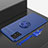 Funda Silicona Carcasa Ultrafina Goma con Magnetico Anillo de dedo Soporte para Samsung Galaxy A51 5G Azul