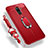 Funda Silicona Carcasa Ultrafina Goma con Magnetico Anillo de dedo Soporte para Samsung Galaxy A9 Star Lite Rojo