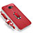 Funda Silicona Carcasa Ultrafina Goma con Magnetico Anillo de dedo Soporte para Samsung Galaxy C9 Pro C9000 Rojo