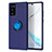 Funda Silicona Carcasa Ultrafina Goma con Magnetico Anillo de dedo Soporte para Samsung Galaxy Note 20 5G Azul