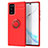 Funda Silicona Carcasa Ultrafina Goma con Magnetico Anillo de dedo Soporte para Samsung Galaxy Note 20 5G Rojo