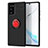 Funda Silicona Carcasa Ultrafina Goma con Magnetico Anillo de dedo Soporte para Samsung Galaxy Note 20 5G Rojo y Negro
