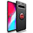 Funda Silicona Carcasa Ultrafina Goma con Magnetico Anillo de dedo Soporte para Samsung Galaxy S10 5G SM-G977B Rojo y Negro