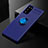 Funda Silicona Carcasa Ultrafina Goma con Magnetico Anillo de dedo Soporte para Samsung Galaxy S20 FE 5G Azul