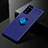 Funda Silicona Carcasa Ultrafina Goma con Magnetico Anillo de dedo Soporte para Samsung Galaxy S20 Lite 5G Azul