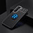 Funda Silicona Carcasa Ultrafina Goma con Magnetico Anillo de dedo Soporte para Samsung Galaxy S21 5G Azul y Negro