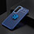 Funda Silicona Carcasa Ultrafina Goma con Magnetico Anillo de dedo Soporte para Samsung Galaxy S21 Plus 5G Azul