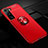 Funda Silicona Carcasa Ultrafina Goma con Magnetico Anillo de dedo Soporte para Samsung Galaxy S21 Plus 5G Rojo