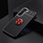 Funda Silicona Carcasa Ultrafina Goma con Magnetico Anillo de dedo Soporte para Samsung Galaxy S21 Plus 5G Rojo y Negro
