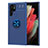 Funda Silicona Carcasa Ultrafina Goma con Magnetico Anillo de dedo Soporte para Samsung Galaxy S22 Ultra 5G Azul