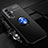 Funda Silicona Carcasa Ultrafina Goma con Magnetico Anillo de dedo Soporte para Vivo X50 5G Azul y Negro