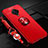 Funda Silicona Carcasa Ultrafina Goma con Magnetico Anillo de dedo Soporte para Vivo X50 Lite Rojo