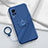 Funda Silicona Carcasa Ultrafina Goma con Magnetico Anillo de dedo Soporte para Vivo X60 5G Azul