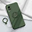 Funda Silicona Carcasa Ultrafina Goma con Magnetico Anillo de dedo Soporte para Vivo X60 5G Verde Noche