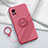 Funda Silicona Carcasa Ultrafina Goma con Magnetico Anillo de dedo Soporte para Vivo X60T 5G Rojo Rosa