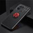 Funda Silicona Carcasa Ultrafina Goma con Magnetico Anillo de dedo Soporte para Xiaomi Mi 11 Pro 5G Rojo y Negro