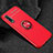Funda Silicona Carcasa Ultrafina Goma con Magnetico Anillo de dedo Soporte para Xiaomi Mi 9 Pro Rojo
