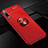 Funda Silicona Carcasa Ultrafina Goma con Magnetico Anillo de dedo Soporte para Xiaomi Mi A3 Rojo